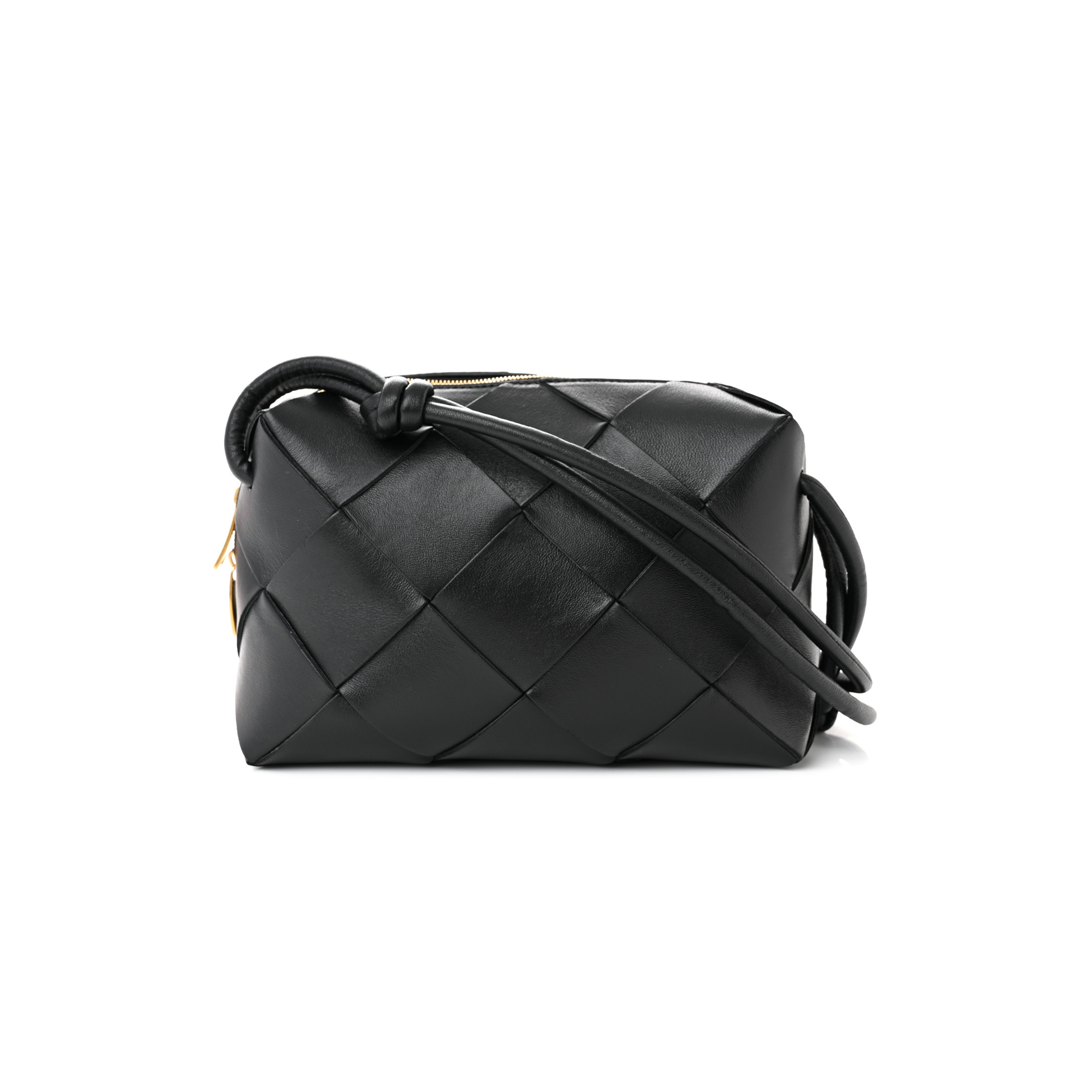 bo*te*ga Ve*ne*ta lambskin maxi intrecciato small cassette camera bag black (22*15*8cm)